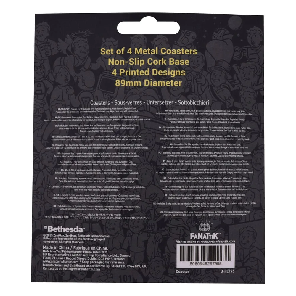 Fallout Metal Coasters – Wasteland Drinks 4-Pack 4