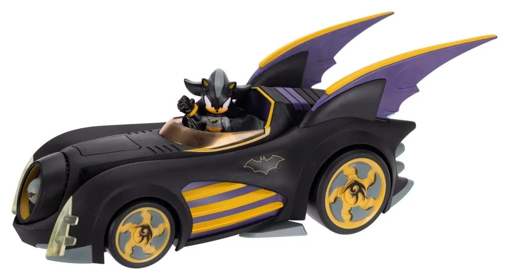 DC x Sonic Figure and Vehicle – Shadow Batman with Batmobile 6 cm 12