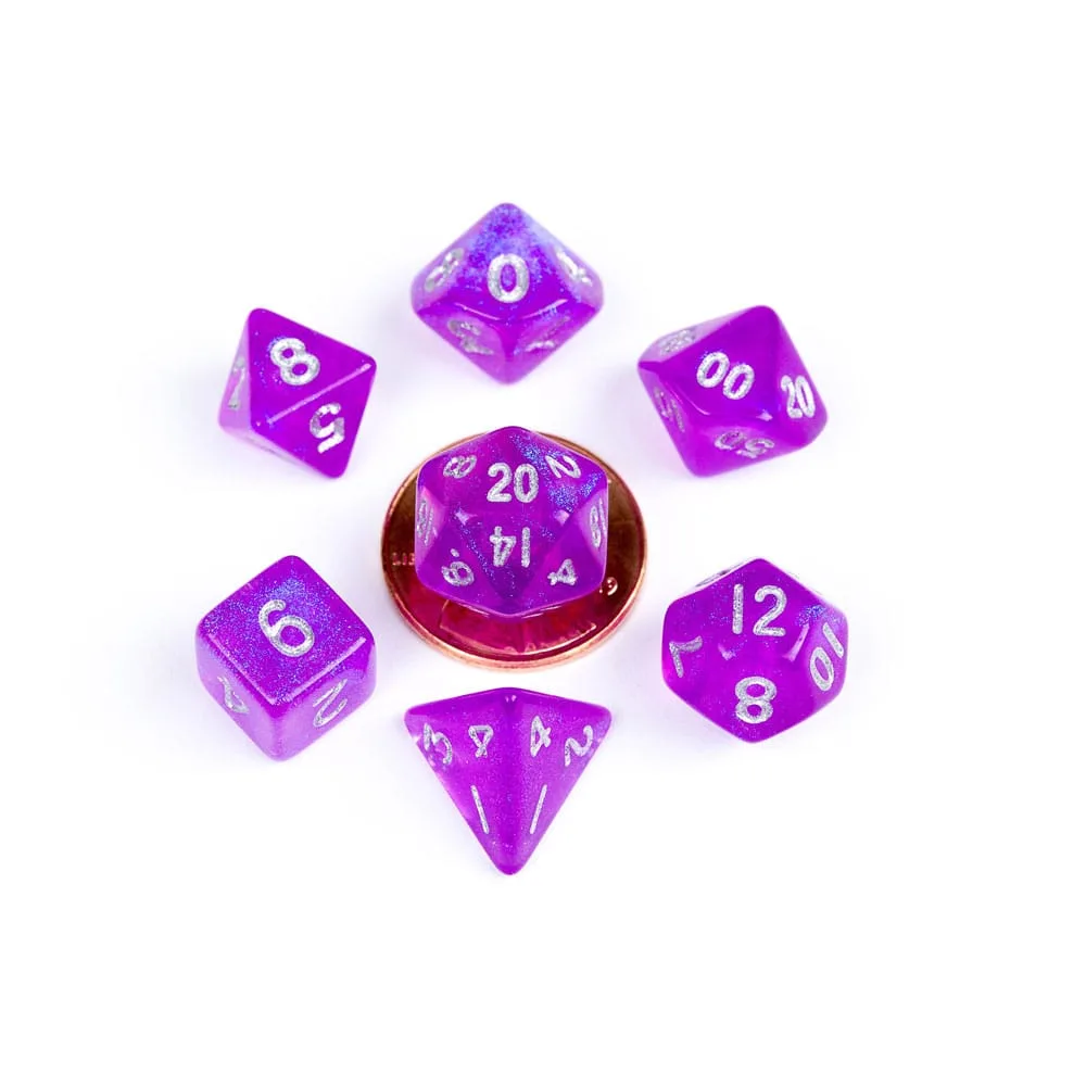 FanRoll Mini Dice Set – Stardust Purple 10 mm