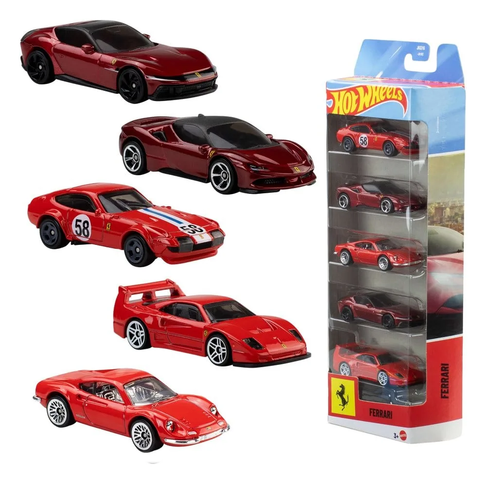 Ferrari Die-Cast Vehicles – Hot Wheels 5-Pack 1/64