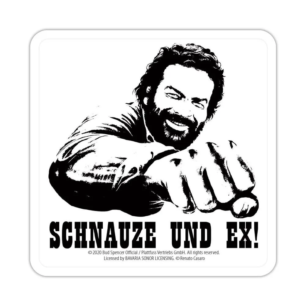 Bud Spencer Tin Coaster – Schnauze und Ex 10 x 10 cm