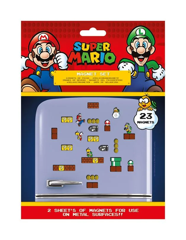 Super Mario Fridge Magnets – Mushroom Kingdom 23-Piece Set