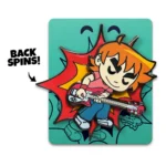 Scott Pilgrim Enamel Pin – Guitar with Spinning Backdrop 5 cm 2