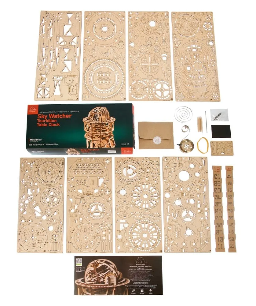 Ugears Wooden Model Kit – Sky Watcher Tourbillon Table Clock 2