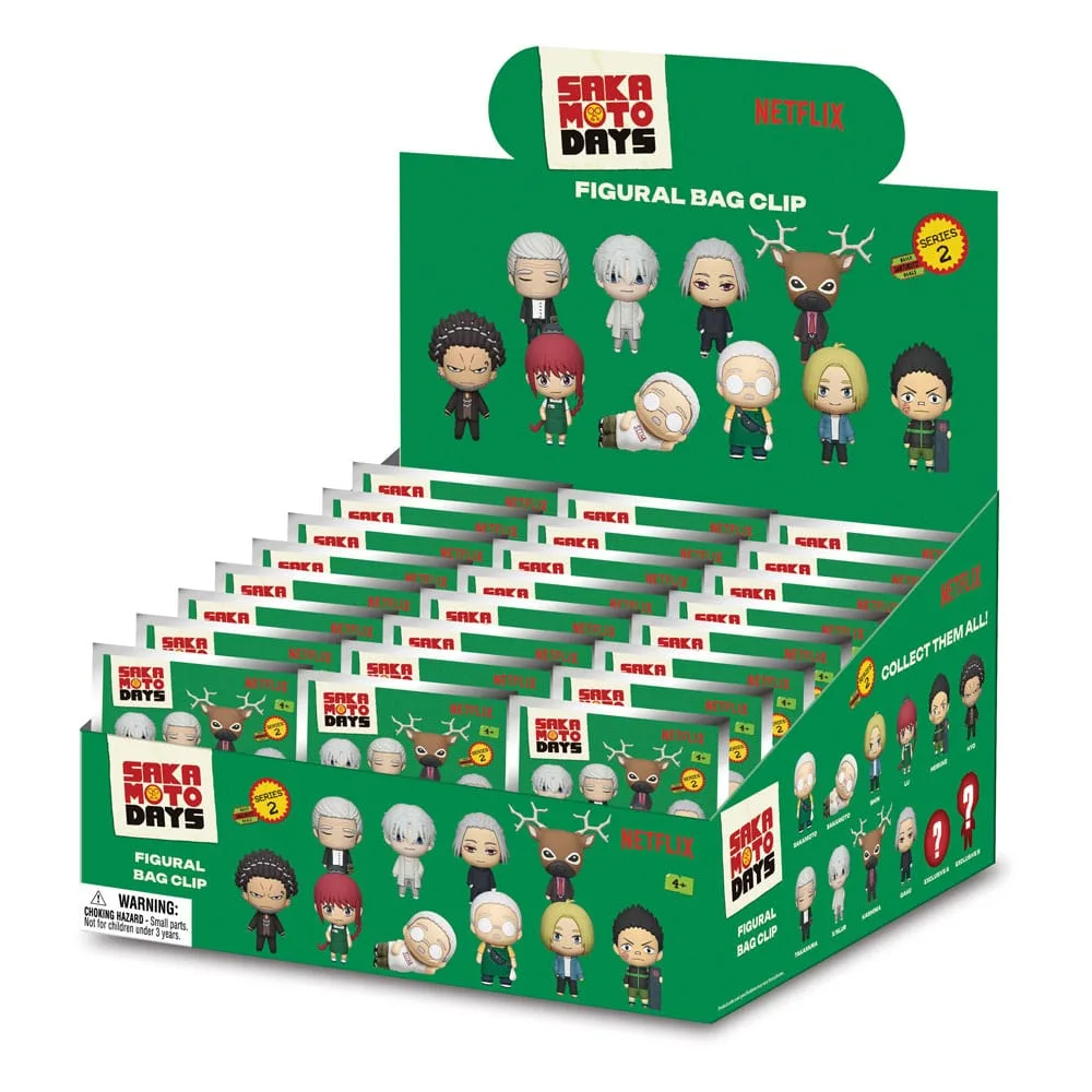 Sakamoto Days 3D Foam Bag Clips – Series 2 Display of 24