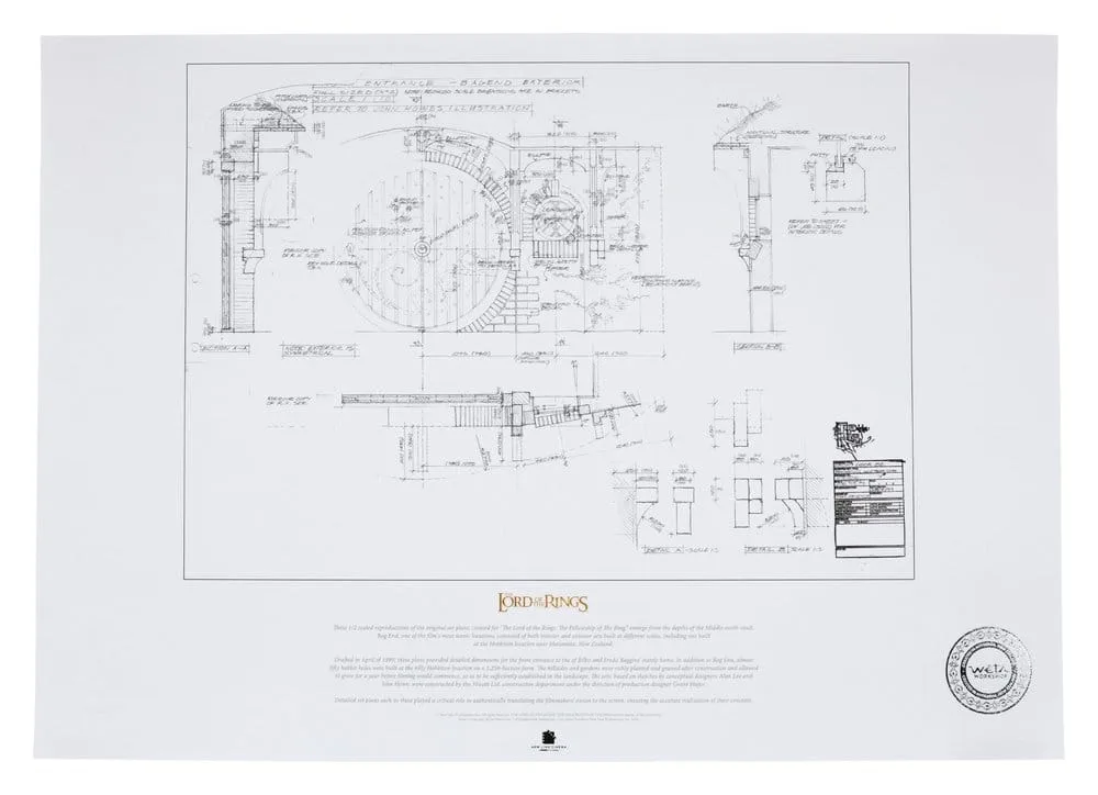Lord of the Rings Blueprint Art Print – Bag End 59 x 42 cm