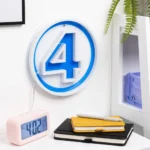 Fantastic Four LED-wandlamp – Logo in neonstijl 24 cm 2