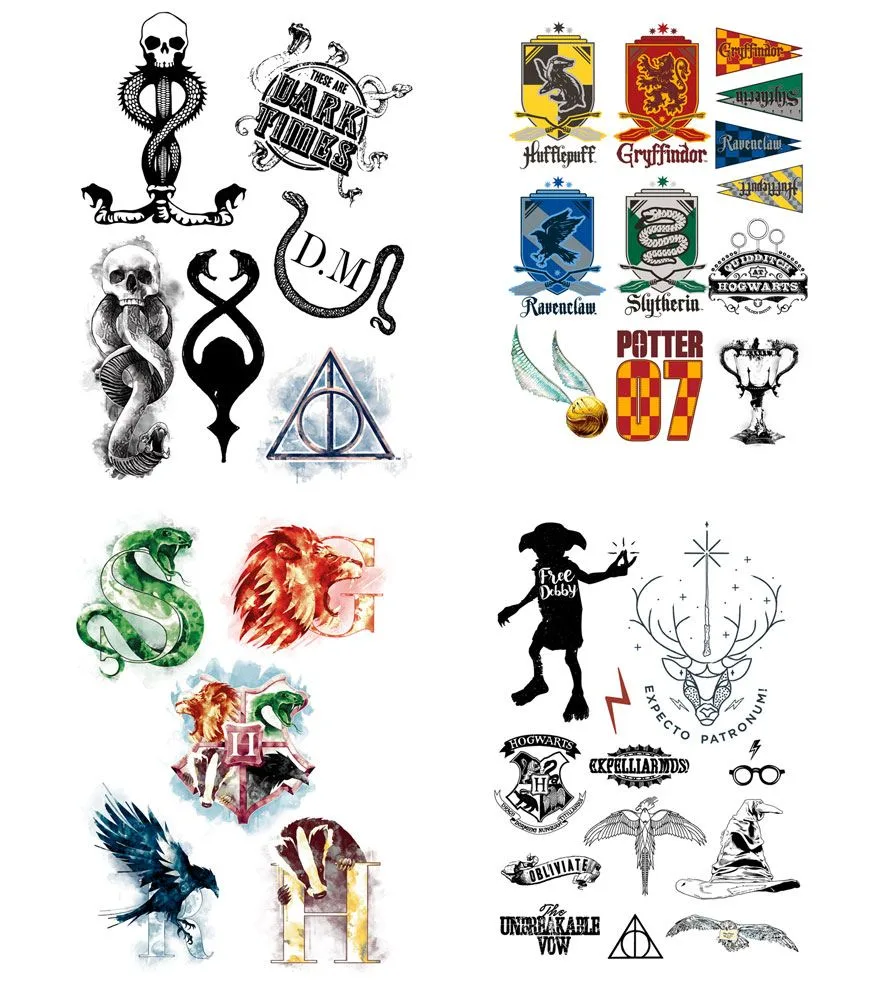 Harry Potter Temporary Tattoos – 35 Designs in Four Themes