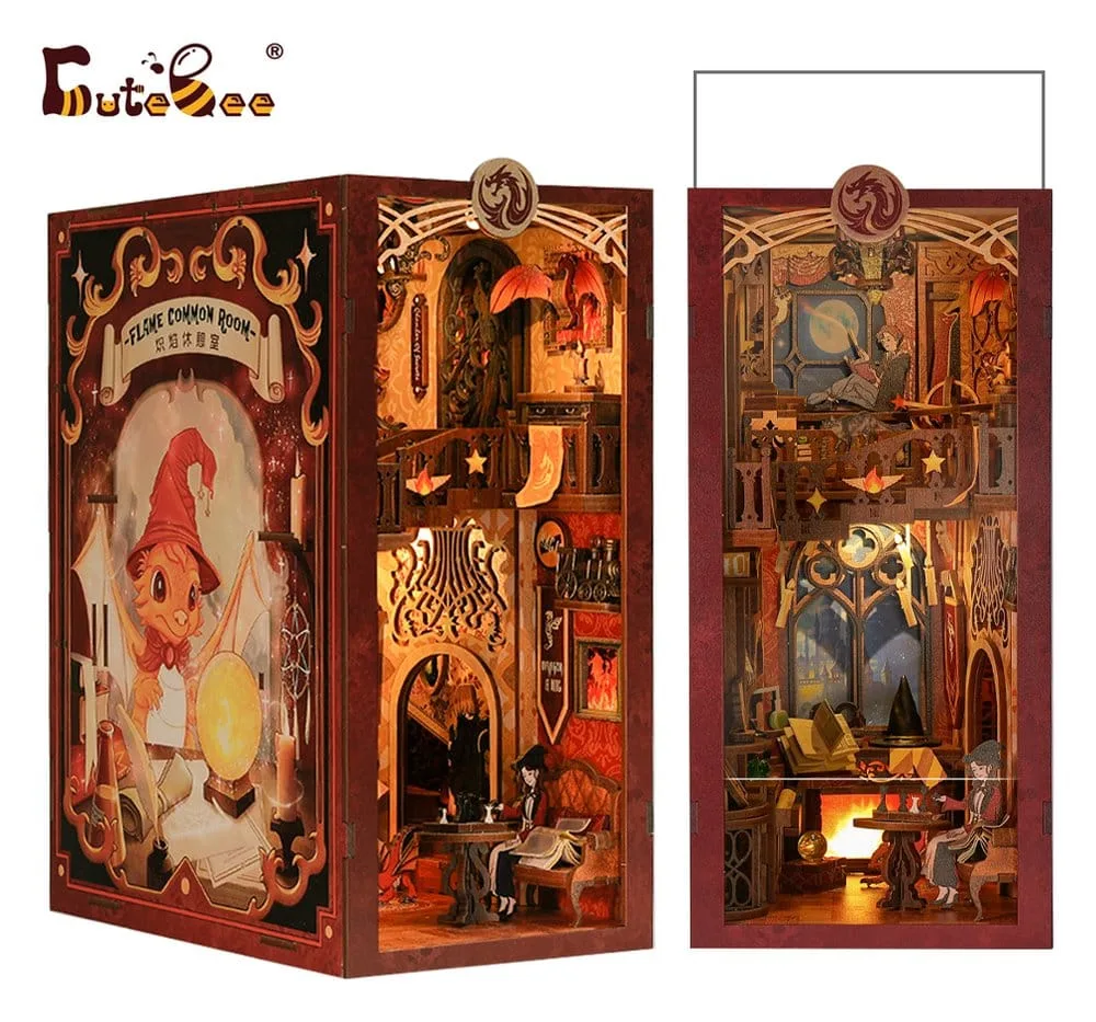 Flame Common Room Book Nook – CuteBee Wooden Puzzle 23 x 11 cm 16