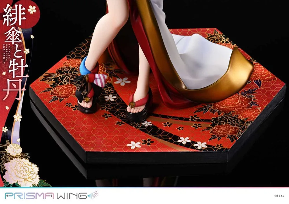 Fuzichoco PVC Statue – Scarlet Umbrella and Peony 1/7 Scale 28 cm 10