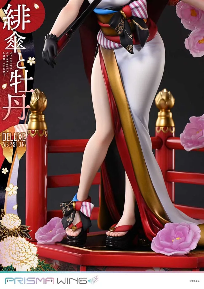Fuzichoco Statue – Scarlet Umbrella and Peony Deluxe 32 cm 9