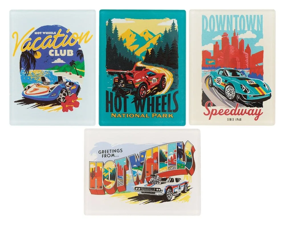 Hot Wheels Magnet Set – Four Location Designs 5 x 4 cm