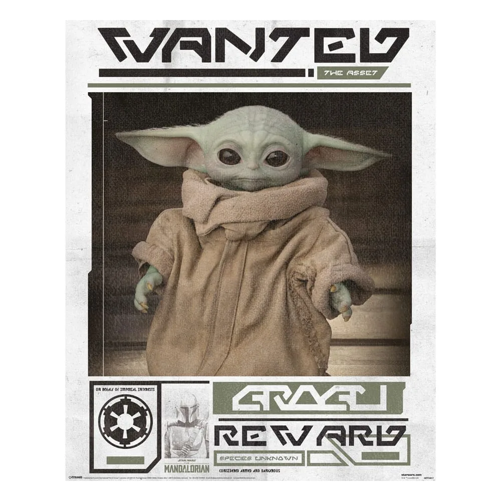 Star Wars Poster Pack – The Mandalorian Grogu Wanted 40 x 50 cm