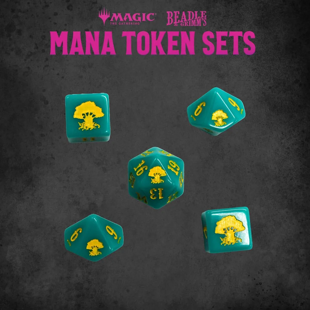 Magic the Gathering Dice and Token Pack – Green Mana 4