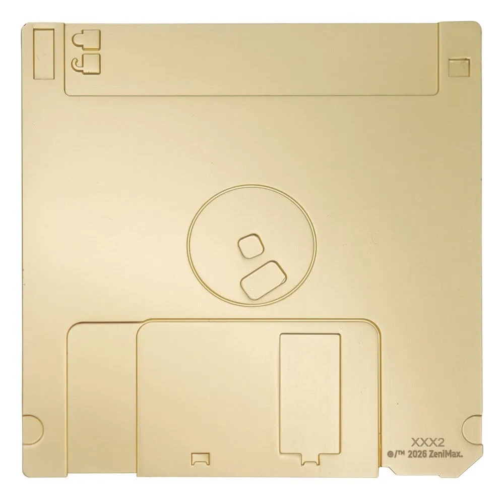 Doom Floppy Disk Replica – Imitation Gold Plated 8.9 x 8.9 cm 3