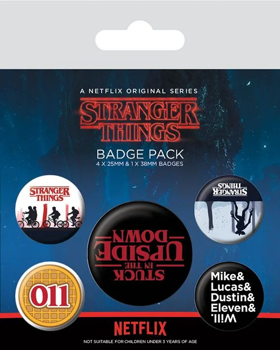 Stranger Things Pin-Back Buttons – Upside Down 5-Pack