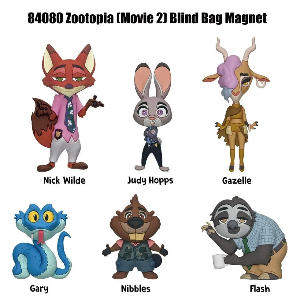 Zootopia 2 Magnets – Series 1 Blind Bag Display of 12 3