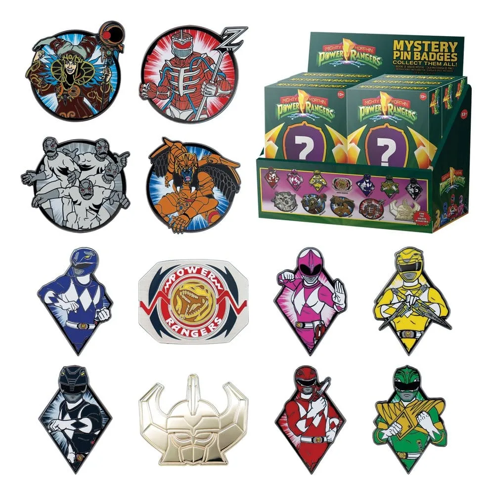 Power Rangers Pin-Display – 12 Überraschungsboxen ca. 5 × 3 cm 12