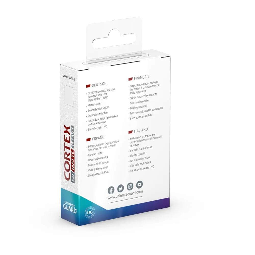 Ultimate Guard Card Sleeves – Cortex Matte White Japanese 60-Pack 4