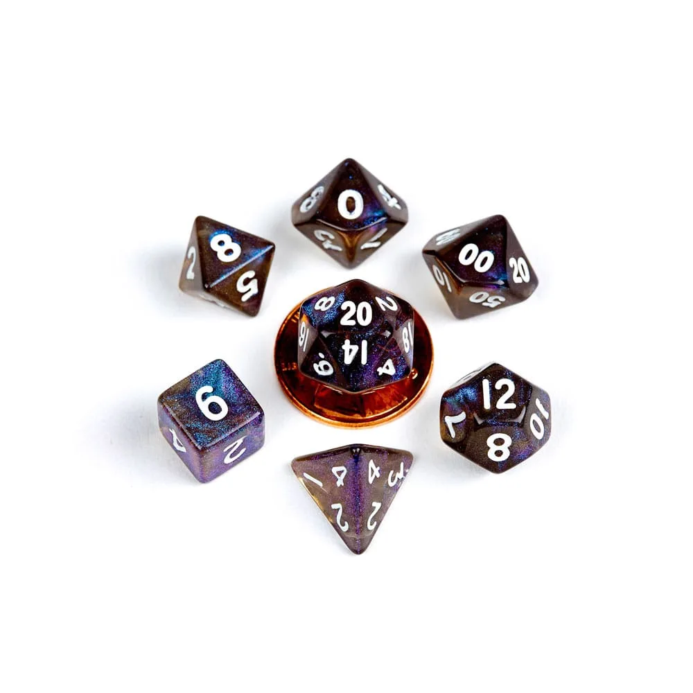 FanRoll Mini Dice Set – Stardust Galaxy 7 Pieces 10 mm