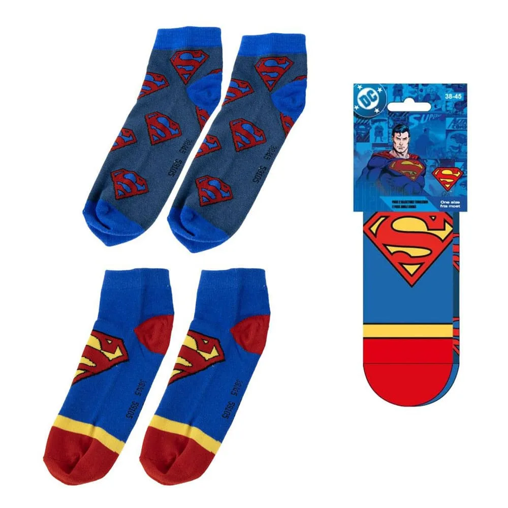 DC Comics Ankle Socks – Superman 2-Pack Size 38–45