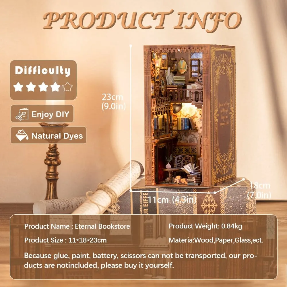 Book Nook Model Kit – CuteBee Eternal Bookstore 23 x 11 cm 20