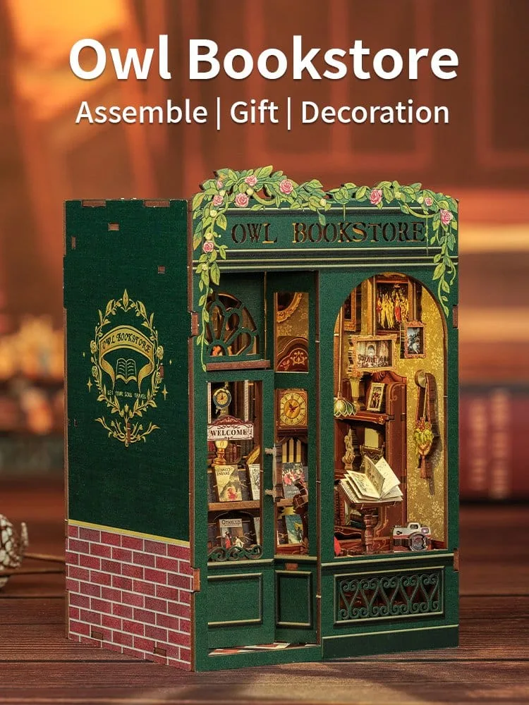 CuteBee book nook bouwpakket – Owl Bookstore 17 x 12 cm 13