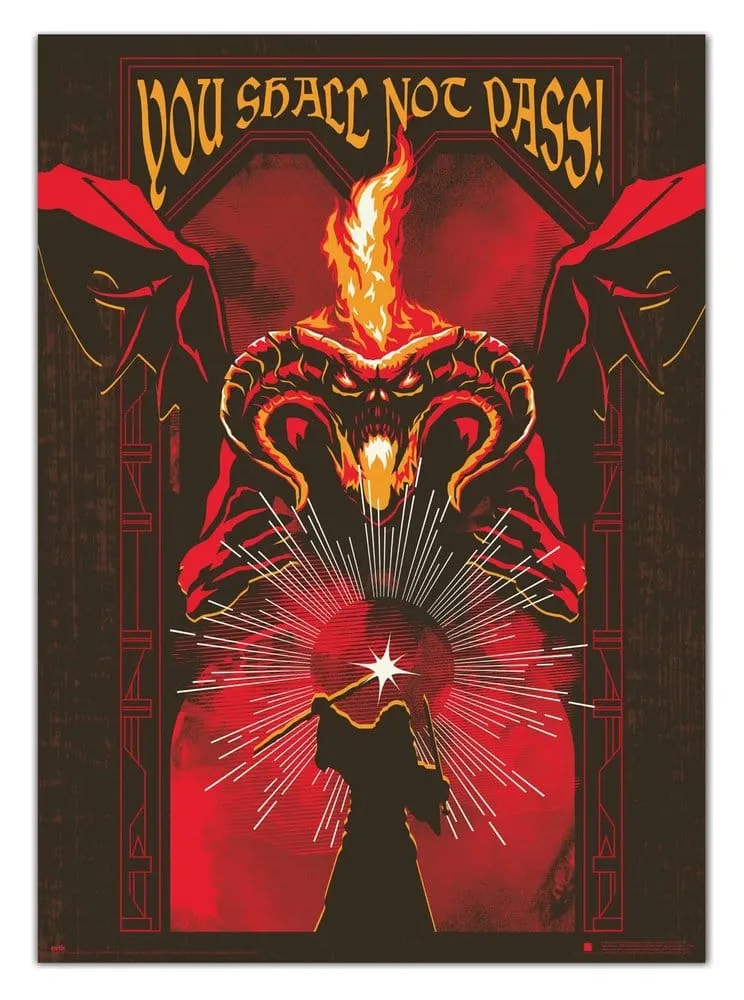 The Lord of the Rings Poster – Glow-in-the-Dark Balrog 50 x 70 cm