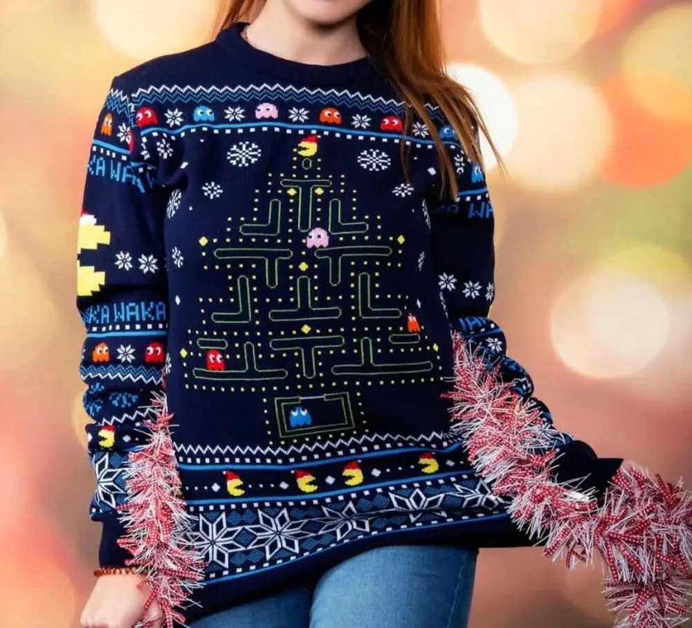 Pac-Man Christmas Sweater – Knitted Unisex XXL 1