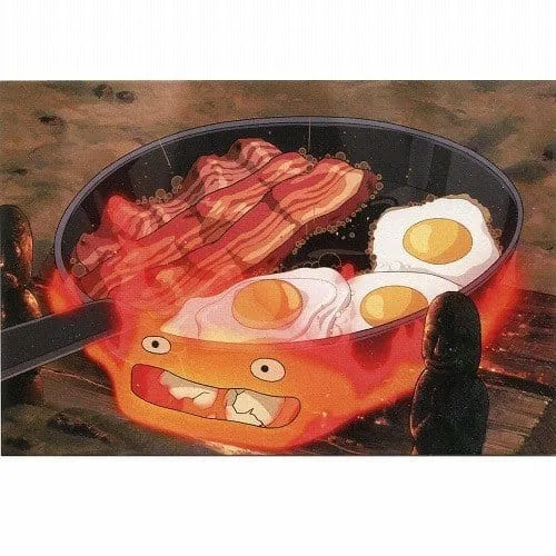 Howl's Moving Castle Postcard – Calcifer Bacon and Egg