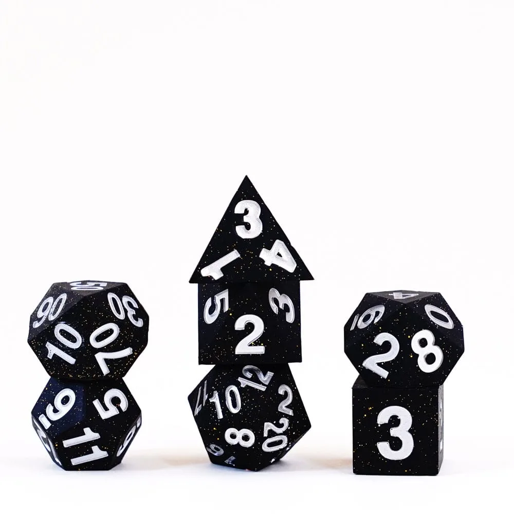 FanRoll Silicone Dice Set – Sharp Edge Gold Scatter 16 mm