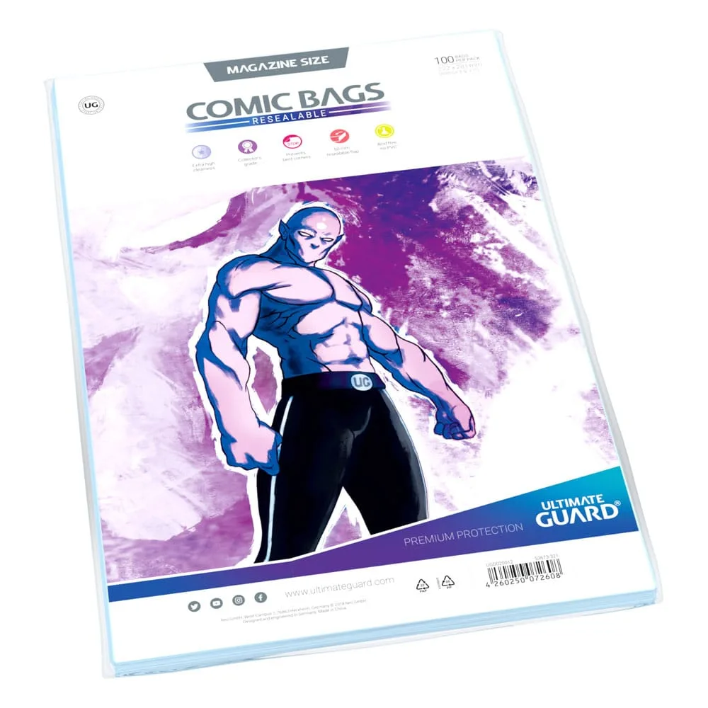 Ultimate Guard Comic Bags – Resealable Magazine Size 100 Pack 2