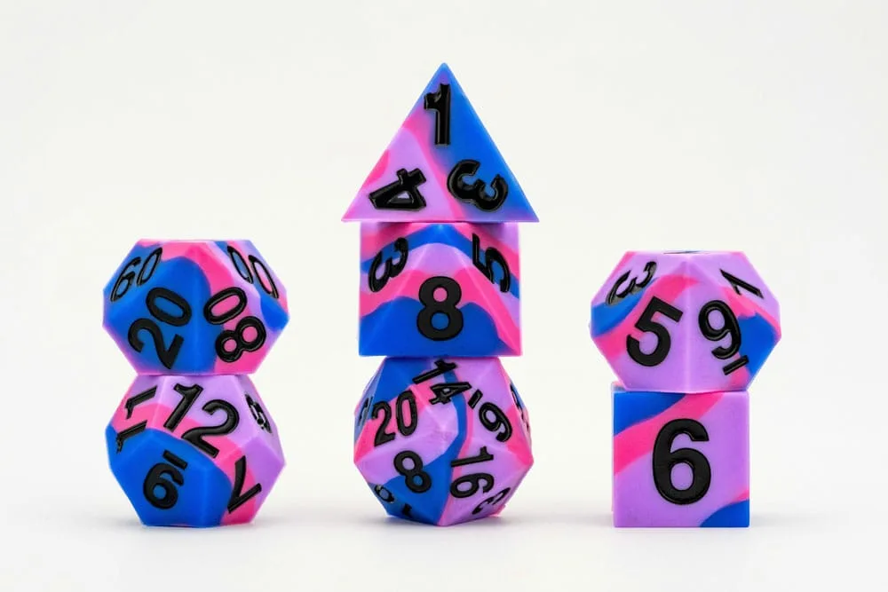 Pride Dice Set – FanRoll Bisexual Flag 16 mm
