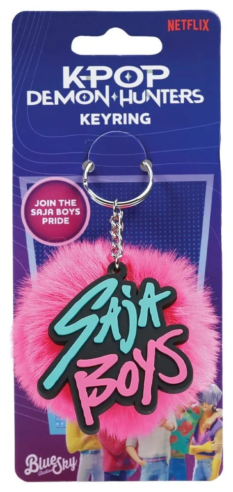 KPop Demon Hunters Keychain – Saja Boys Pom Pom 5 cm