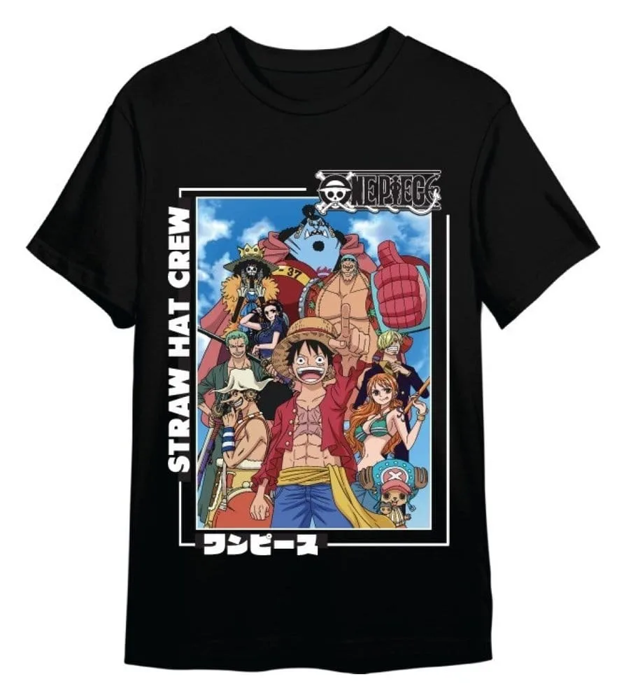 One Piece T-Shirt – Straw Hat Crew Black Size S