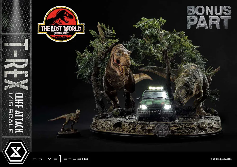 Jurassic Park Statue – Lost World T-Rex Cliff Attack Bonus 53 cm 1