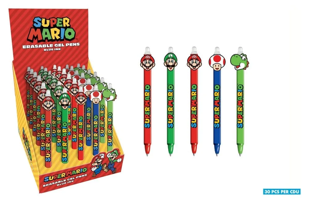 Super Mario Gel Pen Display – 30 Erasable Pens