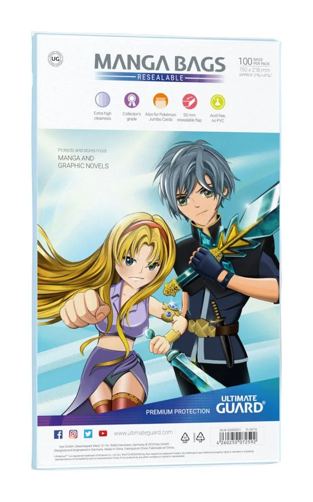 Ultimate Guard Manga Bags – Resealable 100 Pack 2