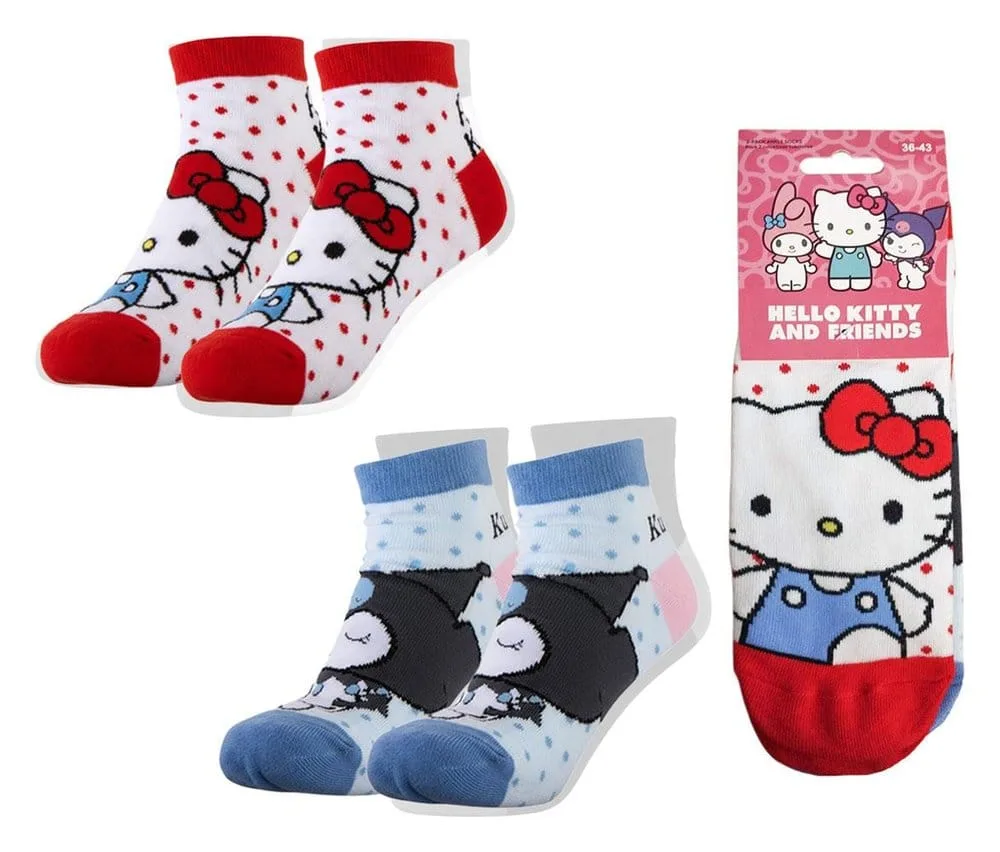 Sanrio Socks – Hello Kitty Short 2-Pack Size 36–43