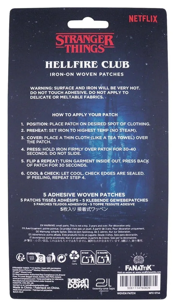 Stranger Things Fabric Patches – Hellfire Club 5-Pack 5