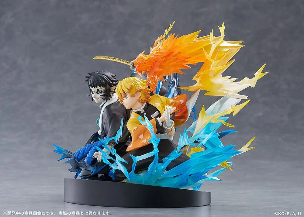 Demon Slayer PVC Statue – Zenitsu Agatsuma and Kaigaku 15 cm 3