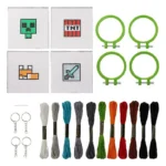 Minecraft DIY Keychain Set – Cross Stitch Charms 4