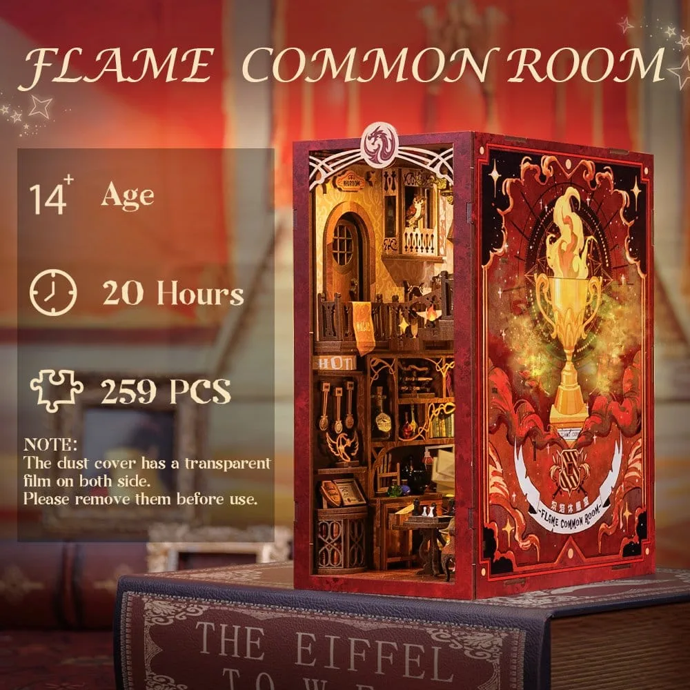 Flame Common Room Book Nook – CuteBee Wooden Puzzle 23 x 11 cm 11