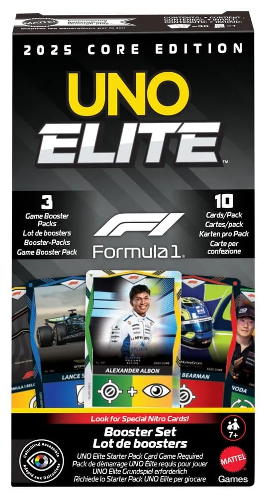 Formula 1 Card Game Expansion – UNO Elite F1 Booster Set