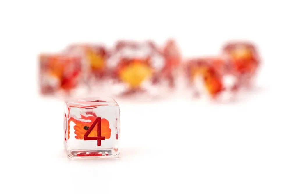 Dragon Storm Dice Set – Red Dragon 7 Pieces 16 mm 4