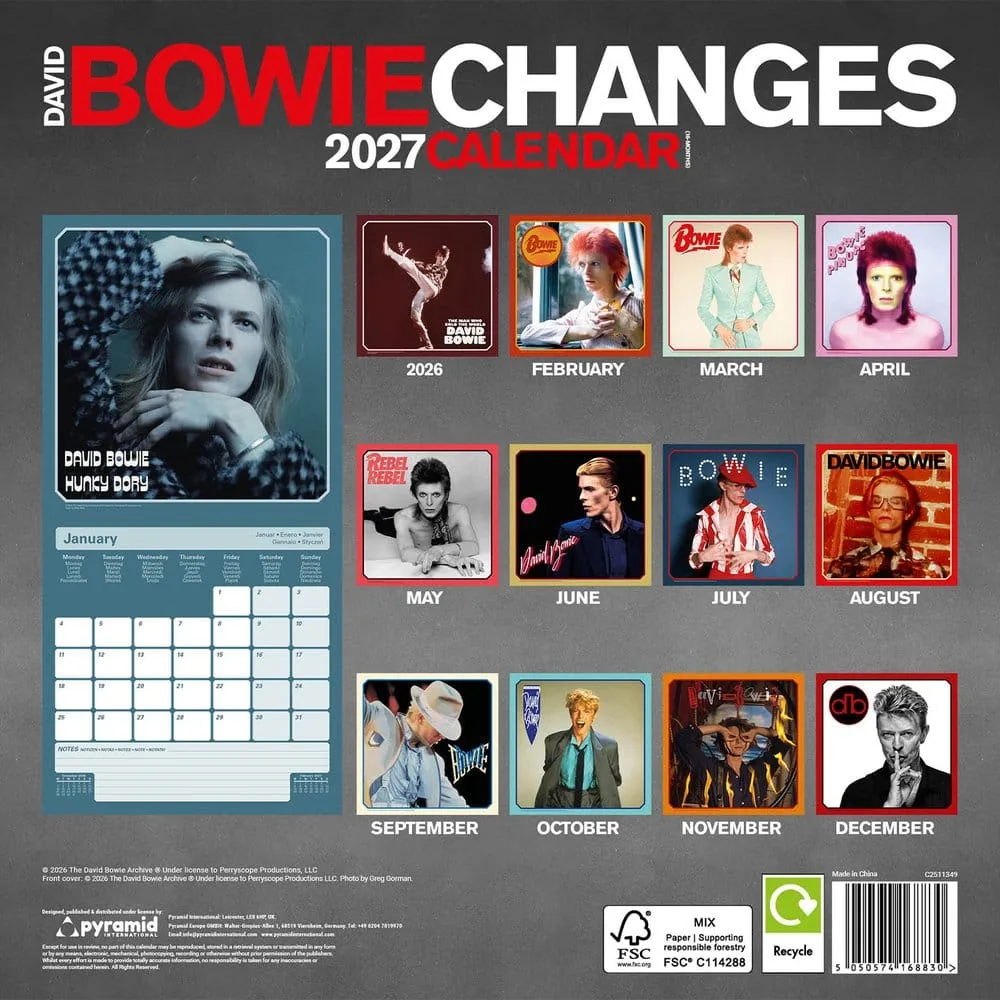 David Bowie Calendar – Changes 2027 30 x 30 cm 2