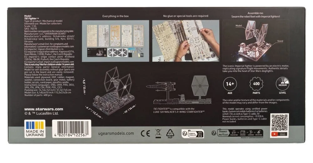 Star Wars Holzmodellbausatz – TIE Fighter mit Ständer 25