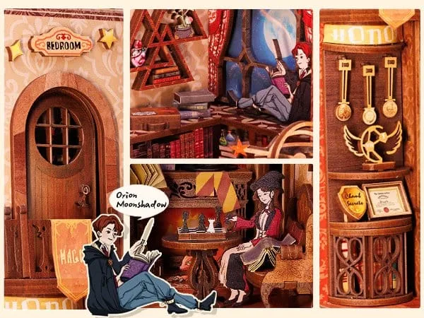 Flame Common Room Book Nook – CuteBee Wooden Puzzle 23 x 11 cm 10