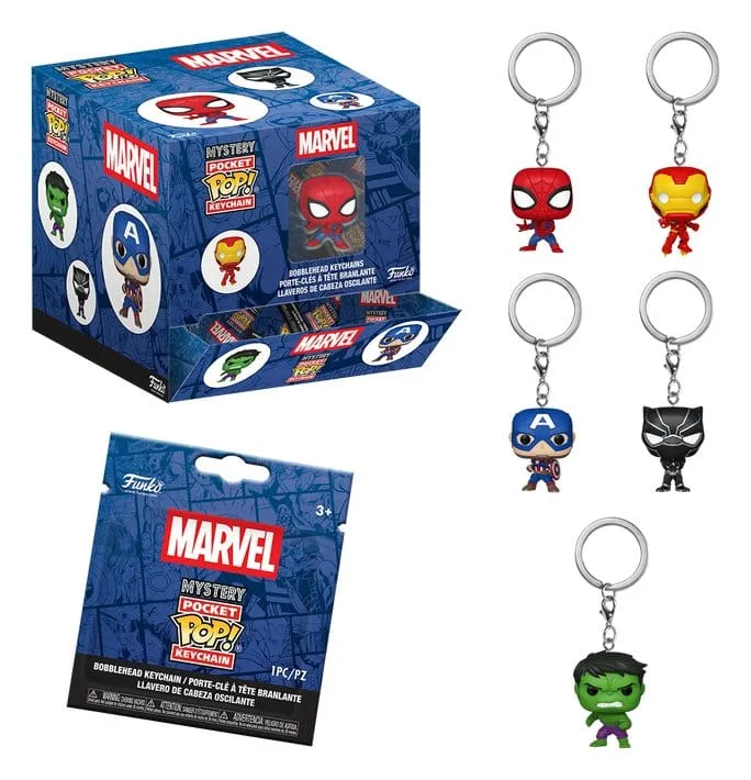 Marvel Comics Vinyl Keychains – Funko Pop Display of 12 4 cm
