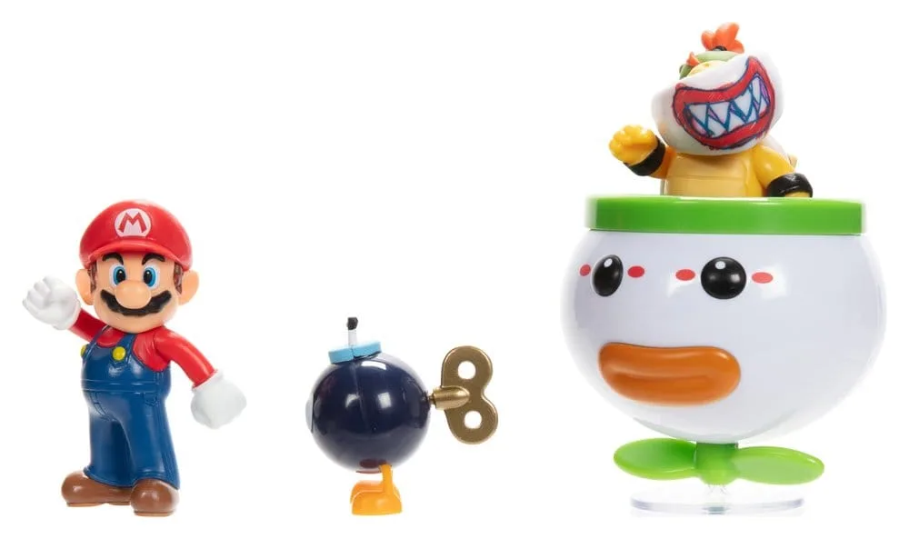 Super Mario Figure 2-Pack – Mario and Bowser Jr. Clown Car 6 cm